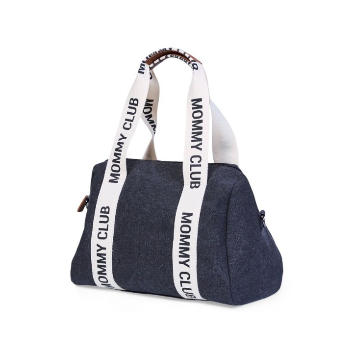 Geanta pentru mame Childhome Mommy Club, 3 pungi elastice, 1 punga izolata, bleumarin, 38x21x27cm