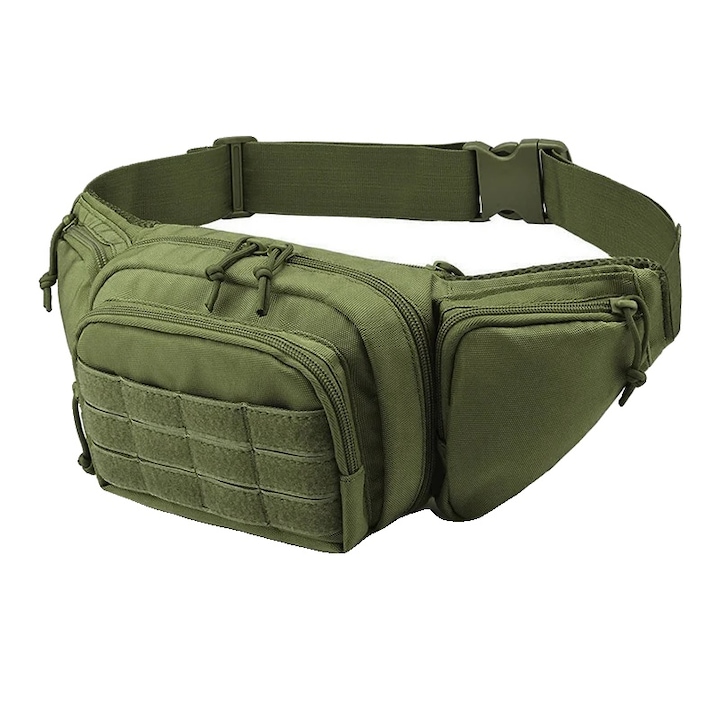 Deréktáska, tágas rekesz, katonai zöld, standard méret