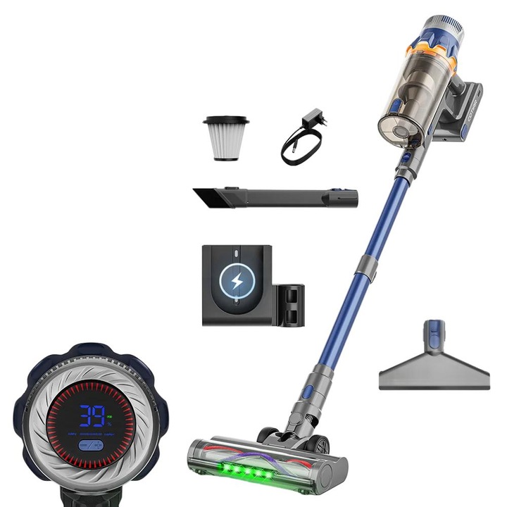 Aspirator fara fir, 650W, 60kPa, albastru inchis, 70 minute autonomie
