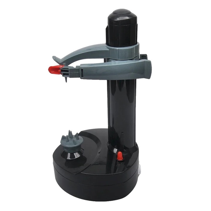 Електрическа машина за почистване на зеленчуци и плодове, автоматична, компактен дизайн, черна