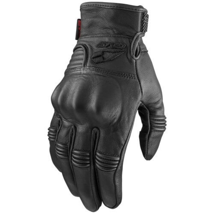 Mănuși de motocicletă din piele EVS Street Compton negre, cu protecții