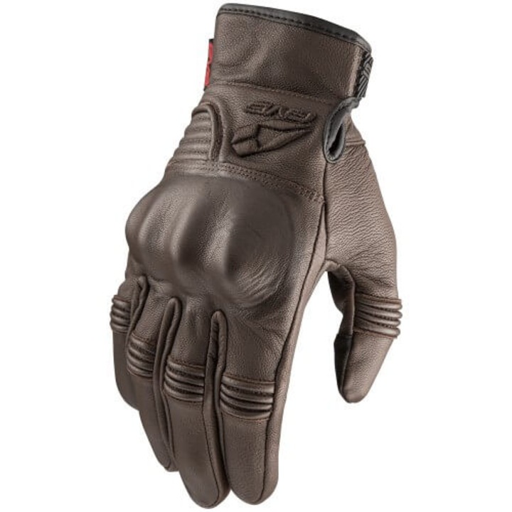 Mănuși de motocicletă din piele EVS Street Compton maro, cu protecție pentru stradă