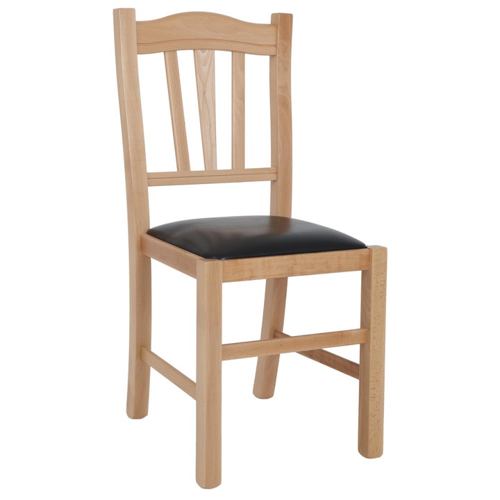 Scaun Silvana - cadru natur - imitatie piele negru - 21901