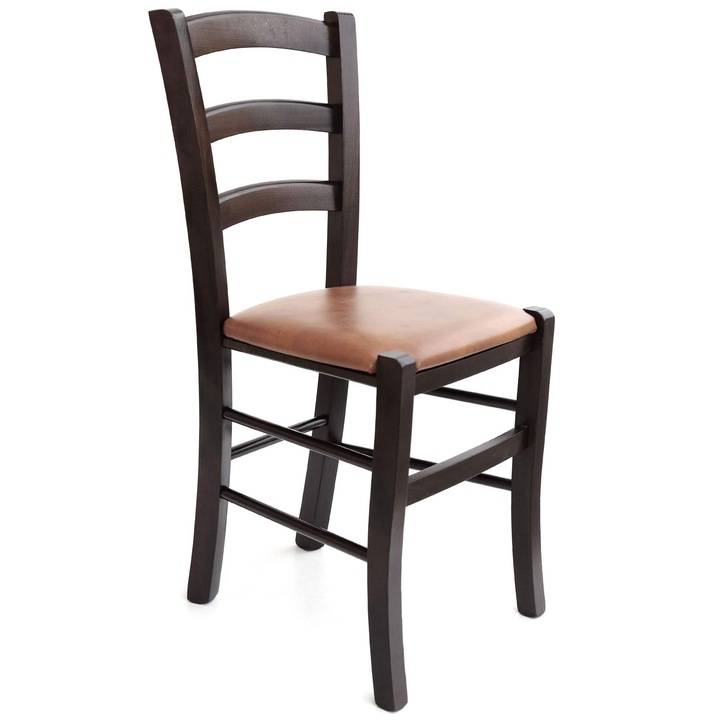 Paesana szék - wenge váz - konyak műbőr - 8070