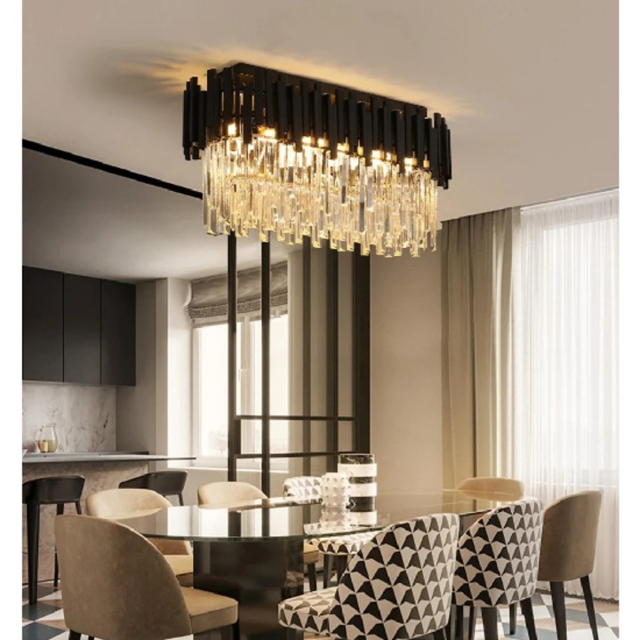 Candelabru Dining Nocturne Black, Cristal K9, 75x30cm, 1306BK