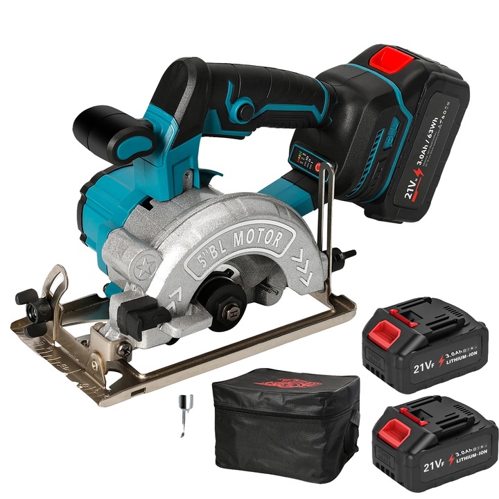 Körfűrész, szénkefe nélküli motor, 2 akkumulátorral kompatibilis, 18V, könnyű kialakítás