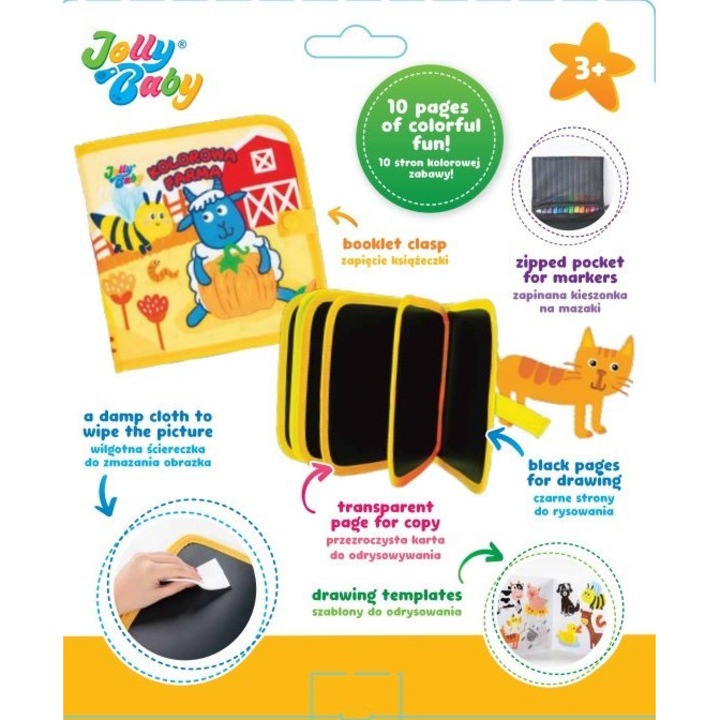 Carte de colorat JOLLYBABY, ferma, 2023