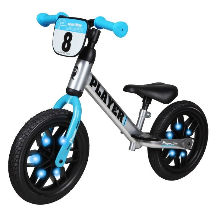 Luka PLAYER futóbicikli, 12" EVA kerekek, állítható, többszínű, 3-6 év