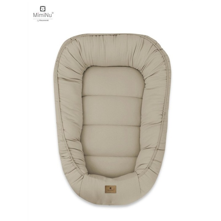Kokon pentru bebelusi, MimiNu Soft, 100% bumbac, hipoalergenic, 75x55cm, culoare moka