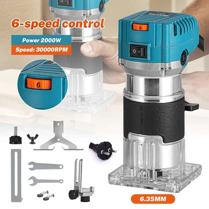 Masina de prelucrat lemn, control al vitezei, constructie durabila, 6.35mm, standard