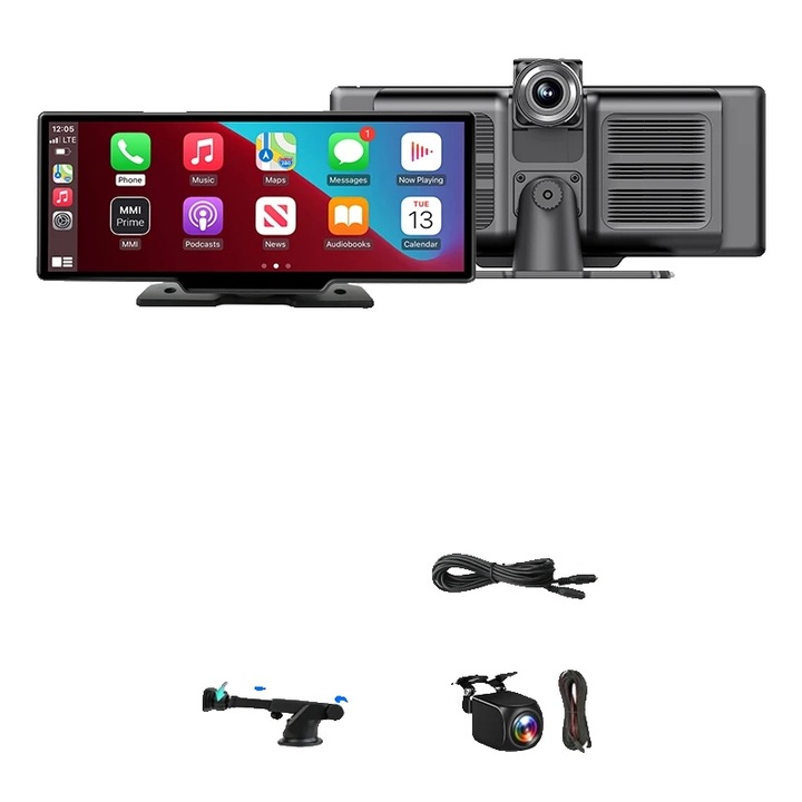 Camera auto DVR, T80D-10M, 4K, inregistrare duala, 10.26 inch, Wi-Fi, Bluetooth