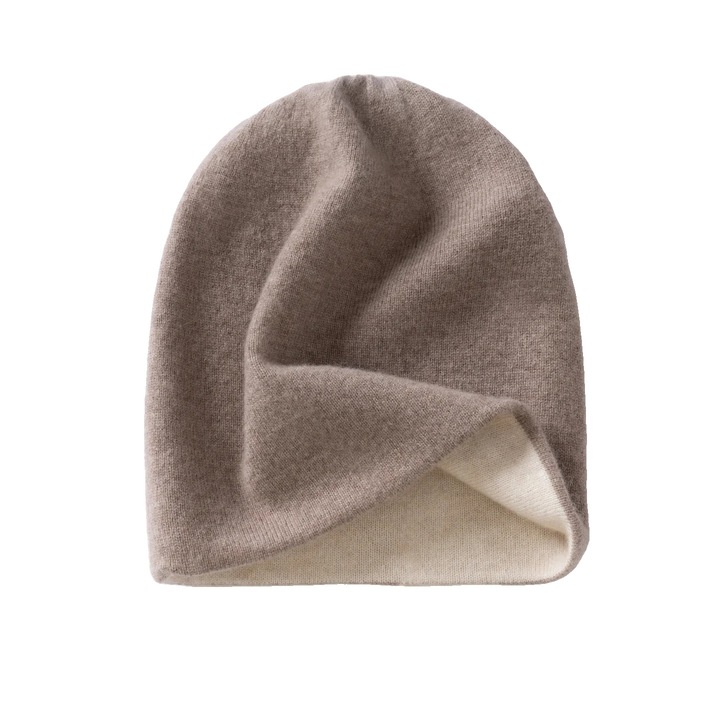 Кашмирена шапка, унисекс дизайн, изключителна топлина, камел, един размер