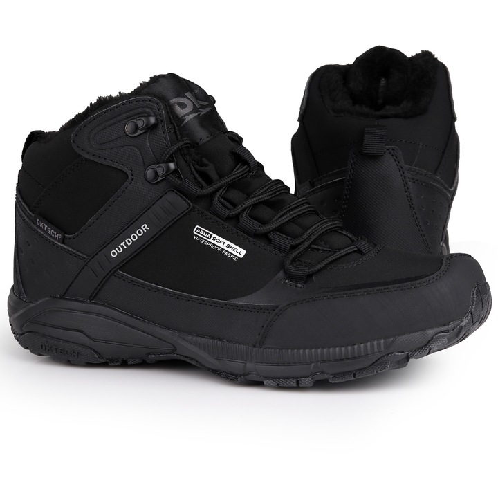 Bocanci barbati DK Predator High, negru, material sintetic, gheata inalta, captuseala termoizolanta, 43 EU