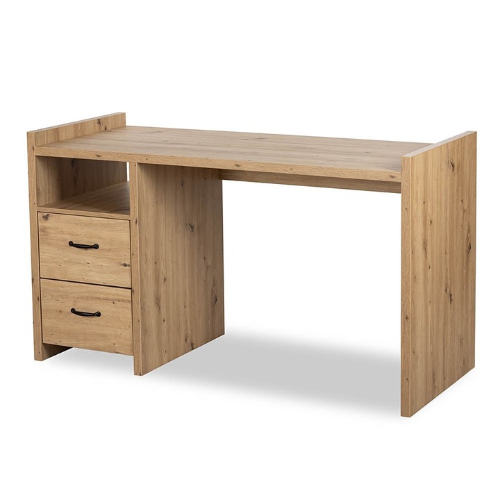 Birou KLUPS AMELIA, 145x83x60cm, culoare dab, set cu 2 sertare