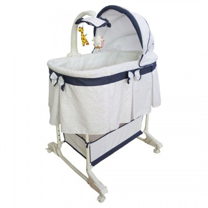 Leagan Milly Mally 4 in 1 cu telecomanda, gri, cu carusel si inaltime reglabila