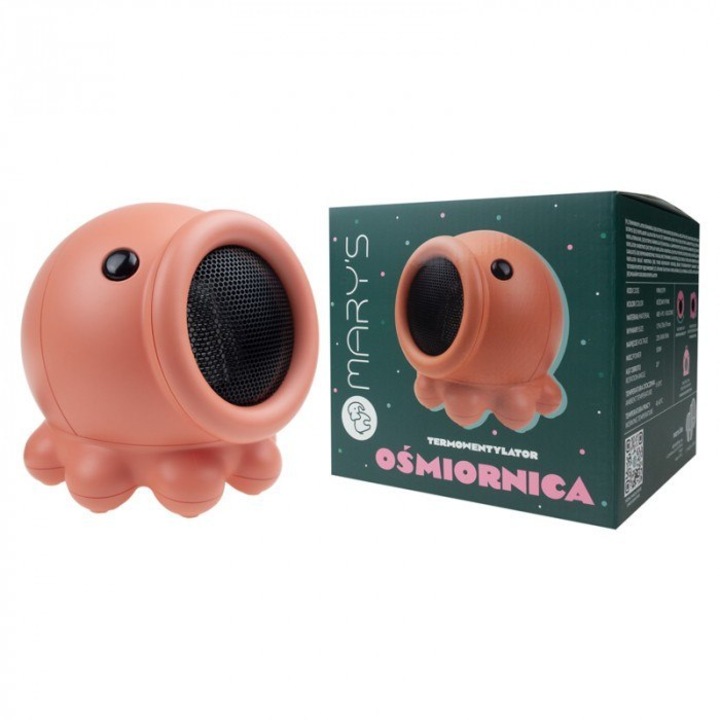 MARY'S mini hősugárzó, rózsaszín, 500W, 30° oszcilláció, kompakt méret