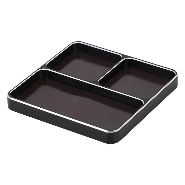 Tava magnetica pentru suruburi, constructie metalica durabila, neagra, 98x98x11mm