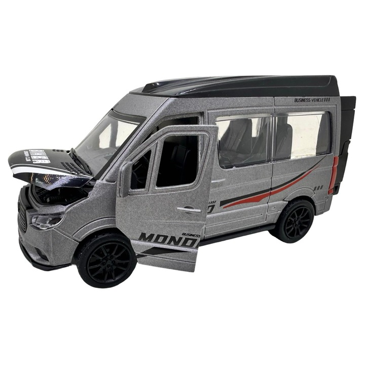 Ford Transit szürke modell 1:32 hanggal és fénnyel