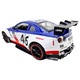 Nissan GT-R Racing modellautó, kék, 1:22 méretarányú fém replika, fényekkel és hangokkal, nyitható ajtók, motorháztető és csomagtartó