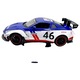 Nissan GT-R Racing modellautó, kék, 1:22 méretarányú fém replika, fényekkel és hangokkal, nyitható ajtók, motorháztető és csomagtartó