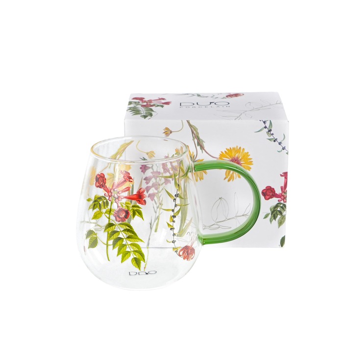 Cana de sticla, Culorile Naturii, 530 ml, multicolor