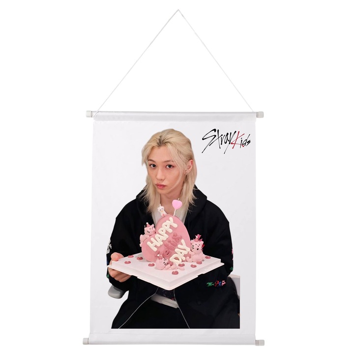 Poster personalizat stray kids felix kpop happy birthday, 56x39 cm