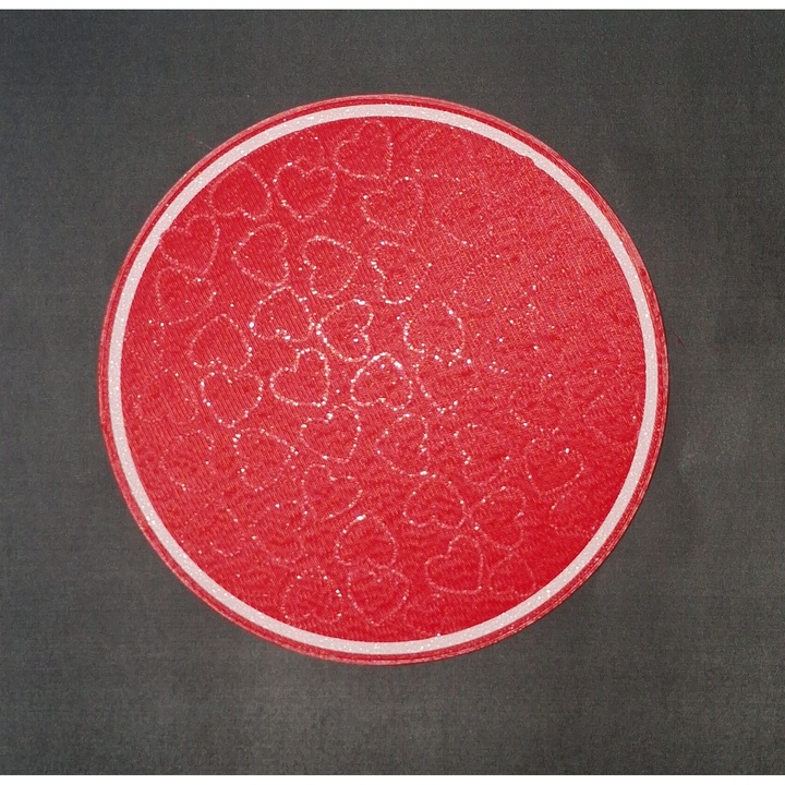 Set 6 suporturi pentru pahare, din plastic biodegradabil, model rotund, rosu