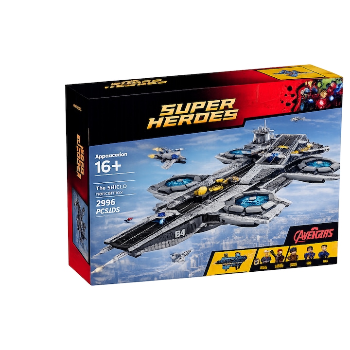 Комплект за конструиране Самолетоносач / Хеликариер, 2996 части, 75x45x31см, многоцветен, 16+