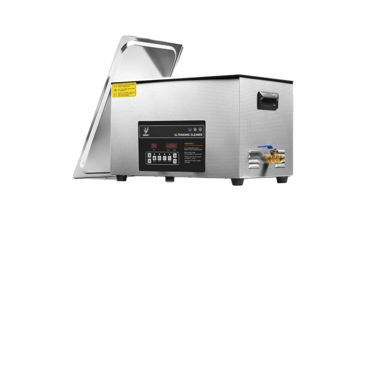 Aparat de curatat ultrasonic, 30L, negru, din inox, display digital
