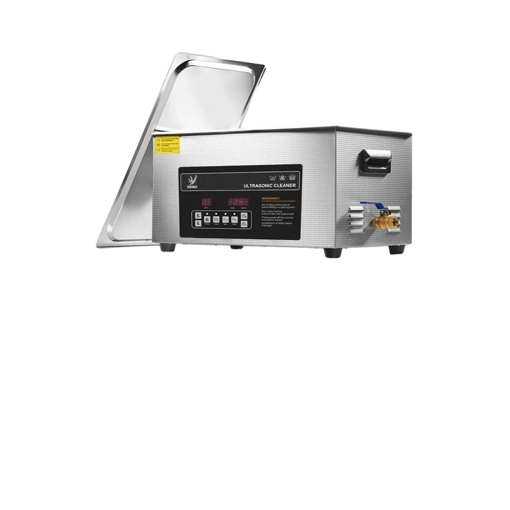 Aparat de curatat ultrasonic, 22L, negru, din inox, setari digitale