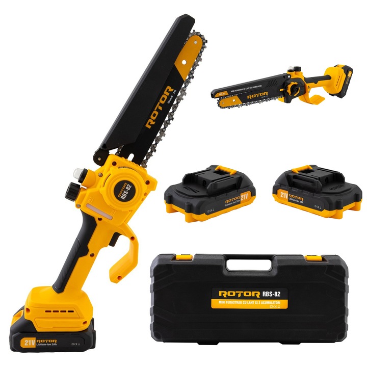 Mini drujba 8" pe acumulator, 2 acumulatori 21V /2Ah, 4000 rot/min, 20 cm (8")