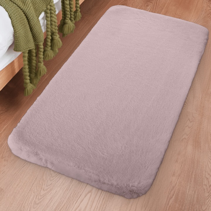 Covoras pentru hol si living DarianA Tweed 60×120 cm roz, antiderapant, lavabil