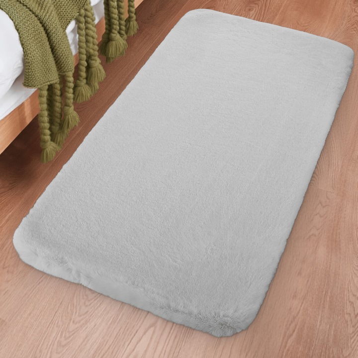 Covoras pentru hol si living DarianA Tweed 60×120 cm gri, antiderapant, lavabil