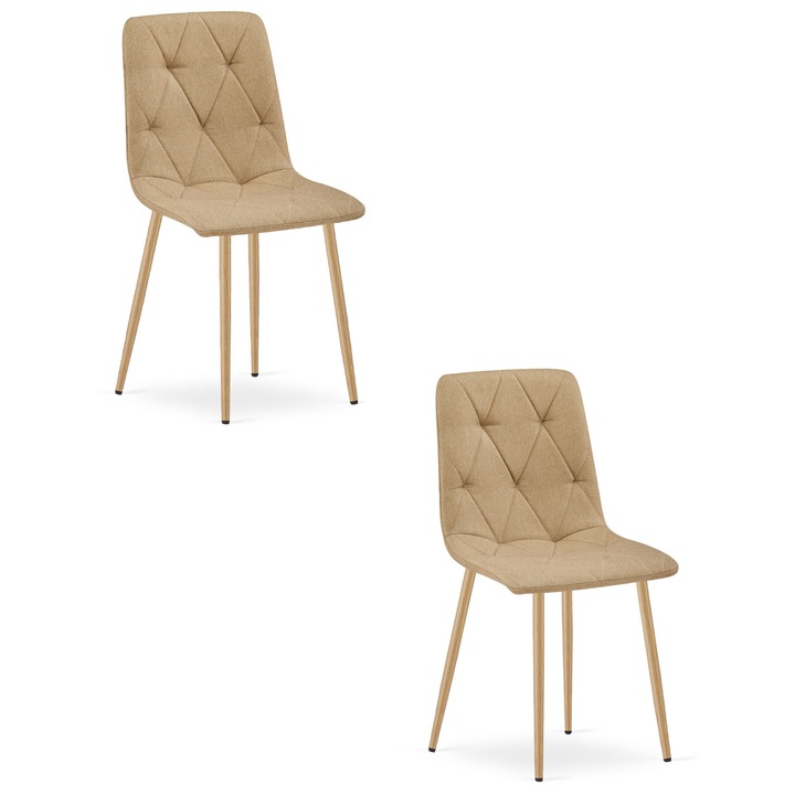 Scaun tapitat LEOBERT LIBRA, culoare brown, dimensiuni 44,5x54,5x87cm, utilizare in salon, bucatarie, dining