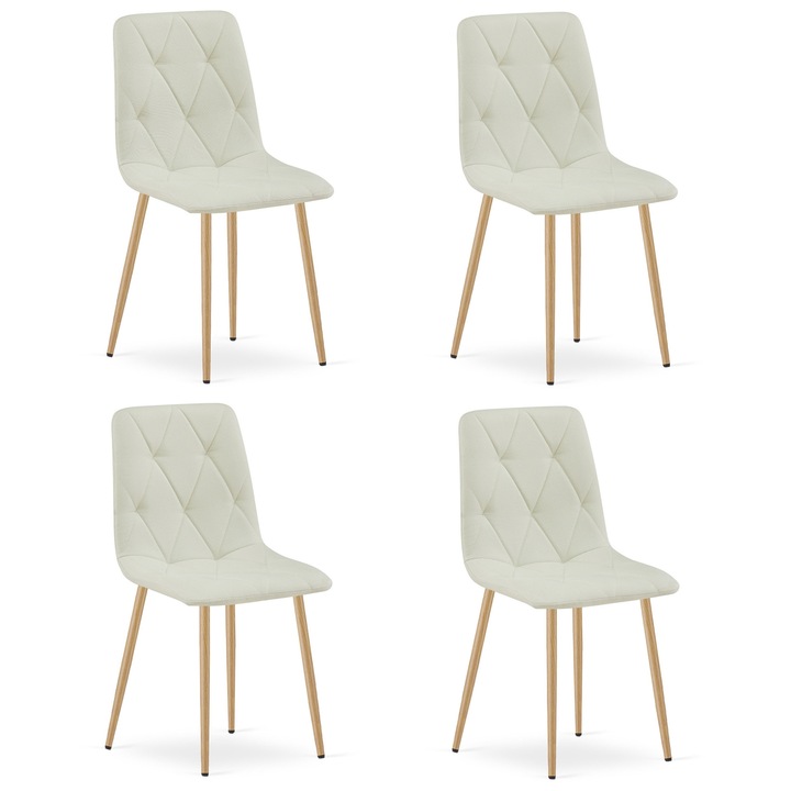 Scaun tapitat LEOBERT LIBRA, bej, 87x44,5x54,5cm, utilizare in interior, montaj simplu