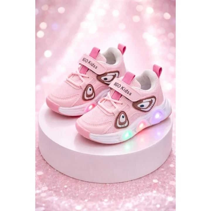 Adidasi roz cu luminite panda new style