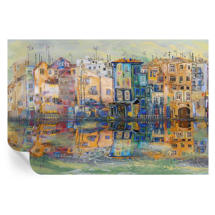 Tapet Autocolant De Perete, Tulup, Oras magic, Bej, 104 x 70 cm, Decorativ, Pentru Interior, 010170060170000018739