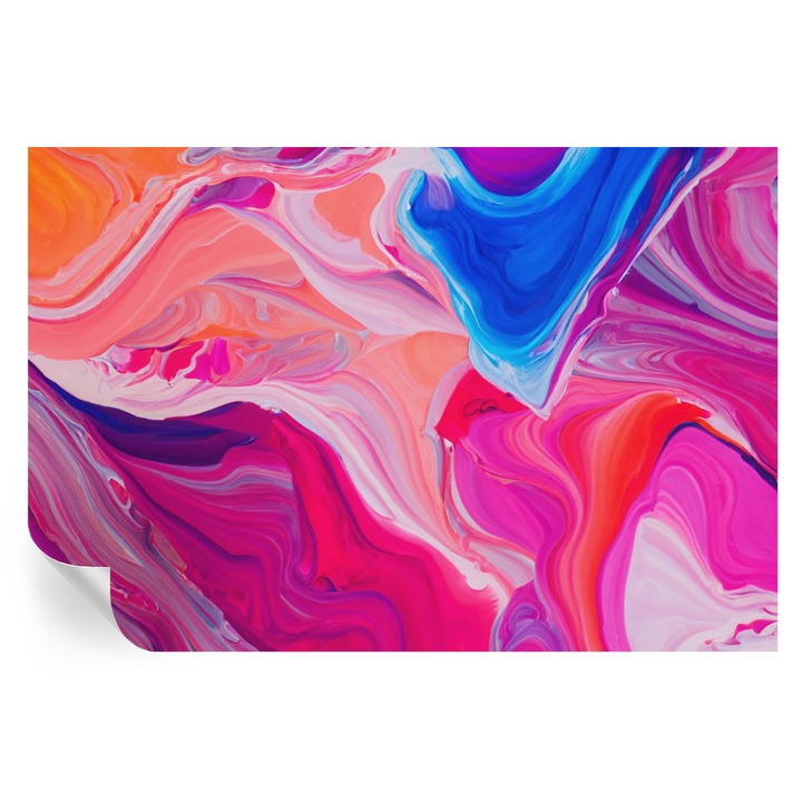 Tapet Autodeziv De Perete, Tulup, Unde lichide, Roz, 104 x 70 cm, Decorativ, Adeziv Puternic, 010170060170000282567