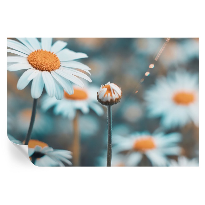 Tapet Textil Autocolant, Tulup, Delicatese de musetel, Albastru, 104 x 70 cm, Decorativ, Stickere Decorative, 010170060170000284714