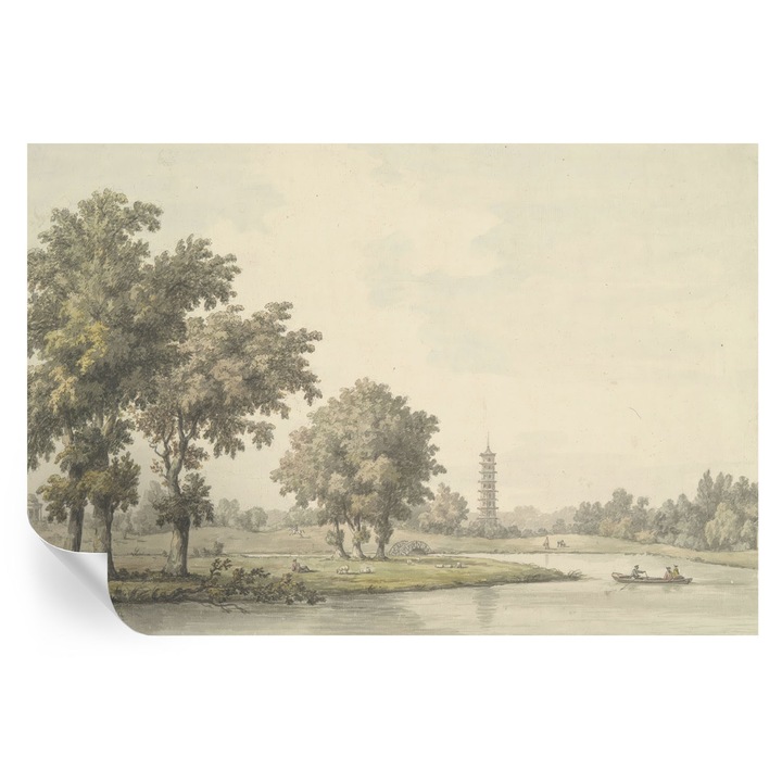 Tapet Textil Autocolant, Tulup, Un parc linistit, Gri, 104 x 70 cm, Decorativ, Usor De Instalat, 010170060170000285626