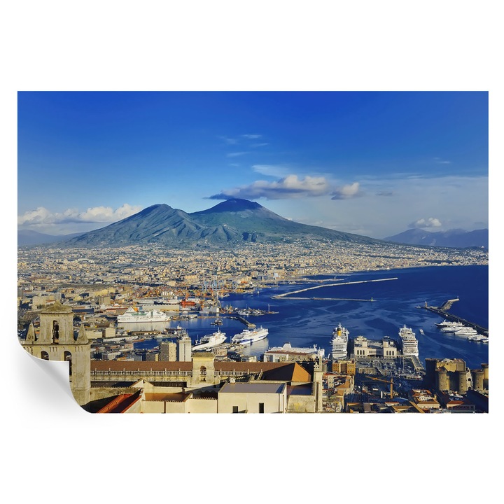 Fototapet autocolant, tulup, Panorama litoral, Albastru, 152x104cm