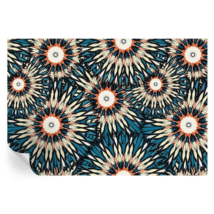 Tapet Autocolant De Perete, Tulup, Energia florilor, Albastru, 152 x 104 cm, Decorativ, Pentru Sufragerie, Dormitor, 010170060180000012773