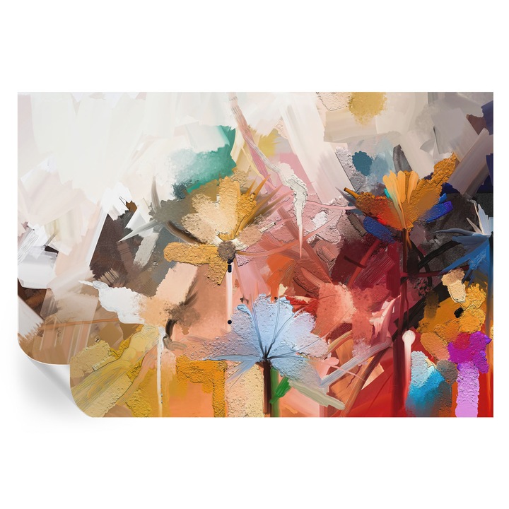 Tapet autocolant, tulup, floral, bej, 152x104cm