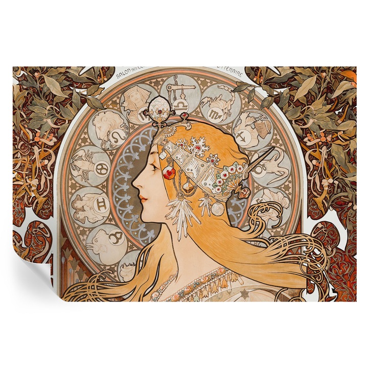 Tapet autocolant Tulup, elegant zodiacal, bej, 152x104cm