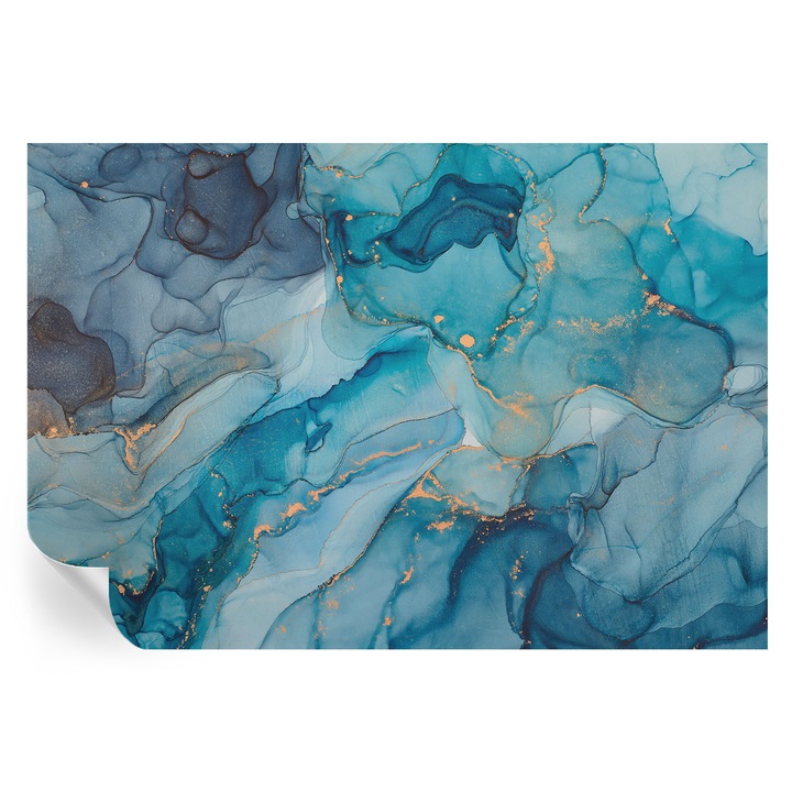 Tapet Autocolant De Perete, Tulup, Abstractie albastra, Albastru, 152 x 104 cm, Decorativ, Pentru Sufragerie, Dormitor, 010170060180000282553