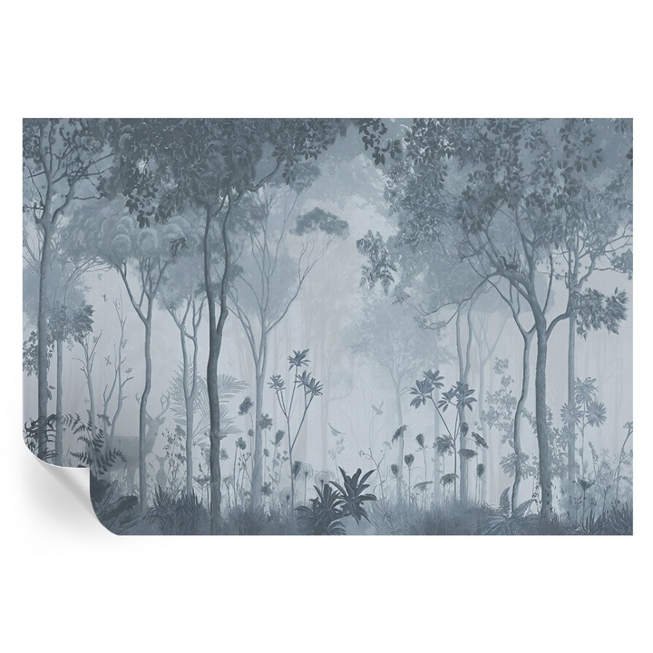 Tapet Autodeziv De Perete, Tulup, Misticismul padurii, Gri, 152 x 104 cm, Decorativ, Adeziv Puternic, 010170060180000282753