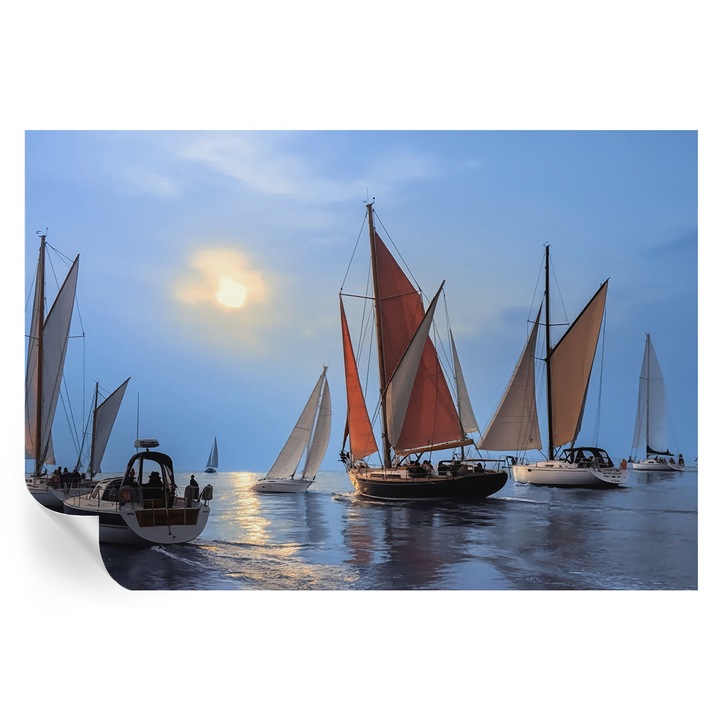 Tapet Autocolant De Perete, Tulup, Aventura pe mare, Albastru, 152 x 104 cm, Decorativ, Usor De Montat Si Rezistent, 010170060180000284785