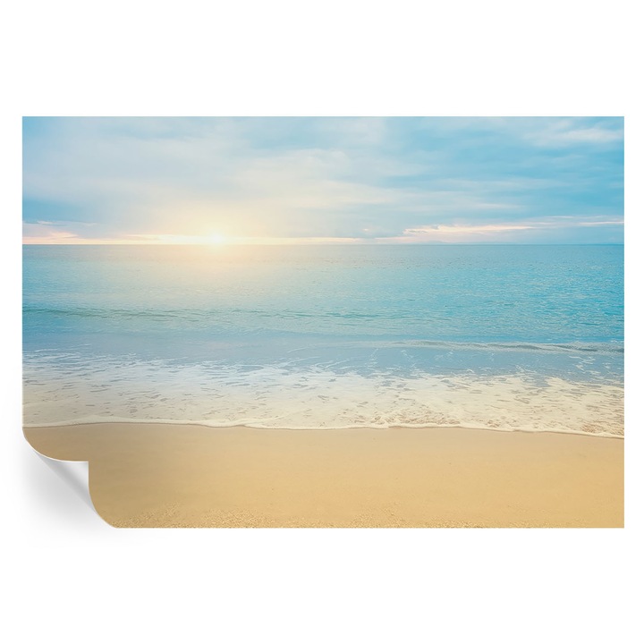 Tapet Autodeziv De Perete, Tulup, Rasarit de soare, Albastru, 152 x 104 cm, Decorativ, Pentru Living, Hol, 010170060180000285029