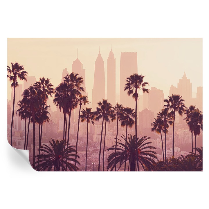 Tapet Autocolant Tulup, Armonie occidentala, Roz, 152x104cm, Detasabil