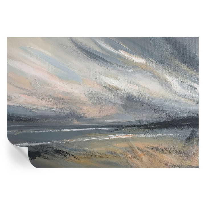 Tapet Textil Autocolant, Tulup, Calm de dimineata, Gri, 152 x 104 cm, Decorativ, Adeziv Puternic, 010170060180000285135